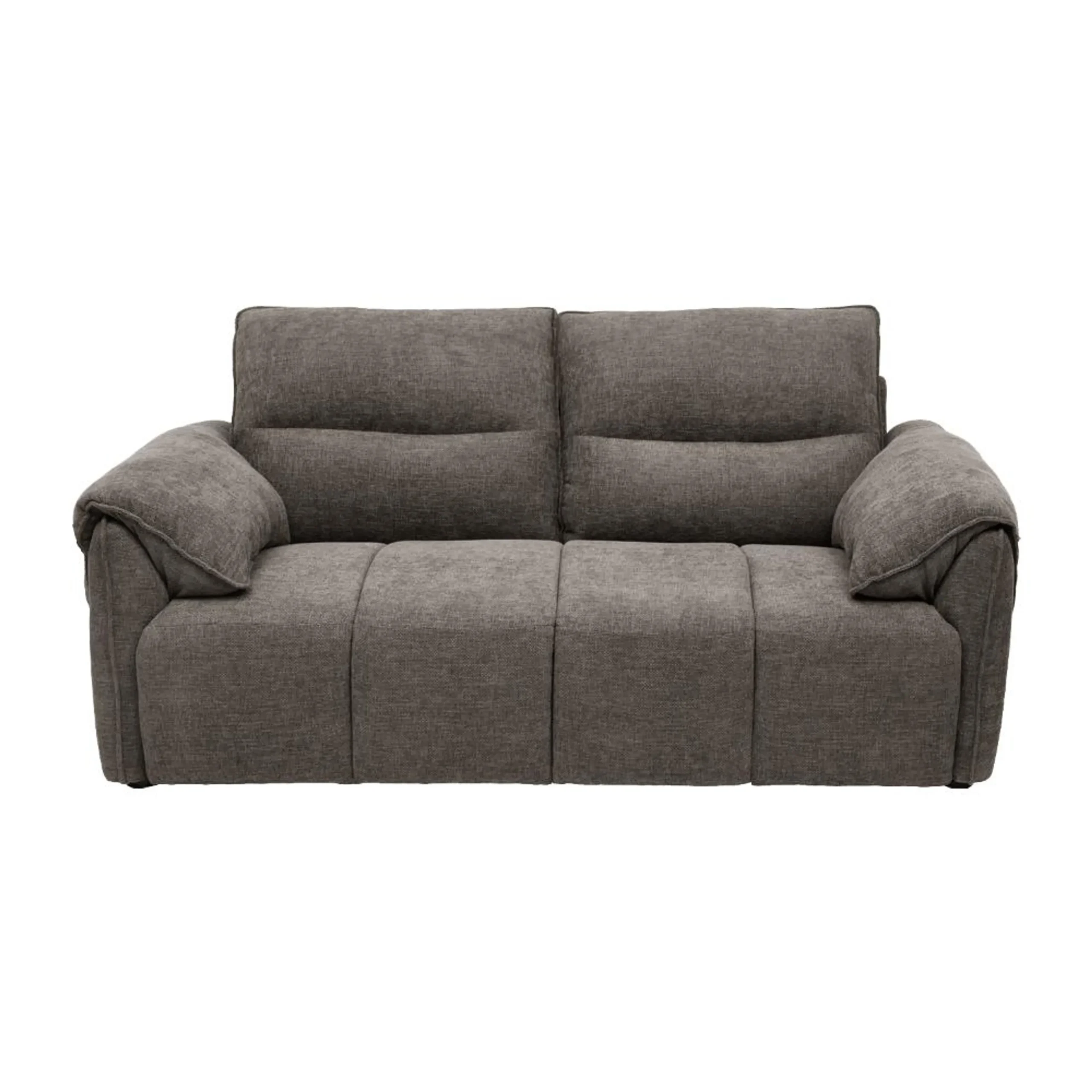 Nova 2 Seater Sofa Dark Grey fabric sofa with solid wood frame, nylon legs, and premium cushioning by Vassio