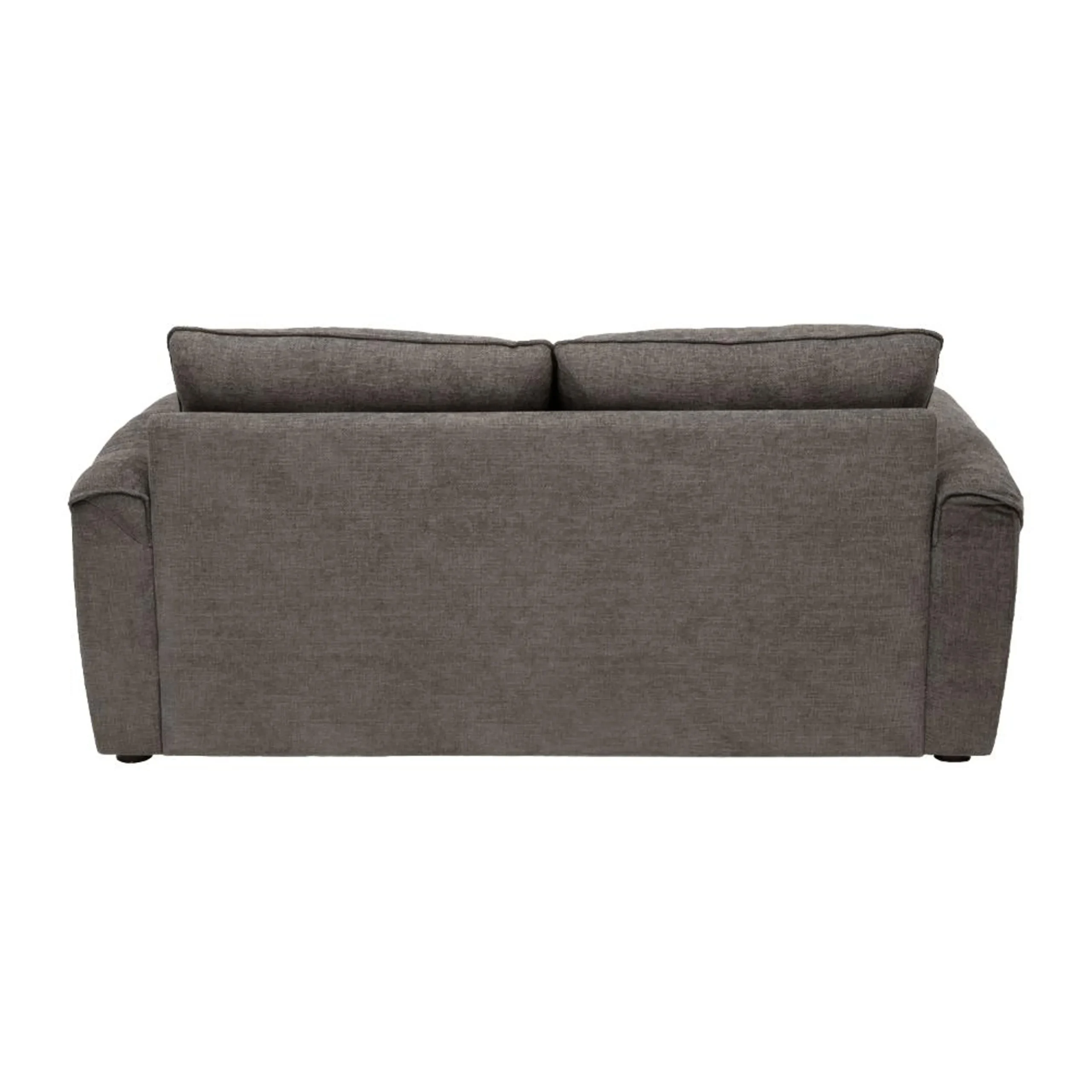 Nova 2 Seater Sofa Dark Grey fabric sofa with solid wood frame, nylon legs, and premium cushioning by Vassio