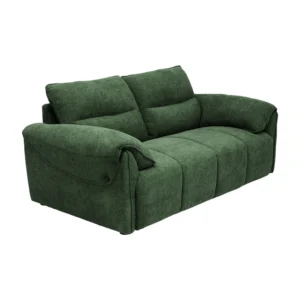 Buy Nova 2 Seater Sofa Green fabric sofa with solid wood frame, nylon legs, and premium cushioning by Vassio