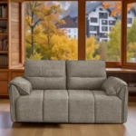 Buy Nova 2 Seater Sofa Light Grey fabric sofa with solid wood frame, nylon legs, and premium cushioning by Vassio