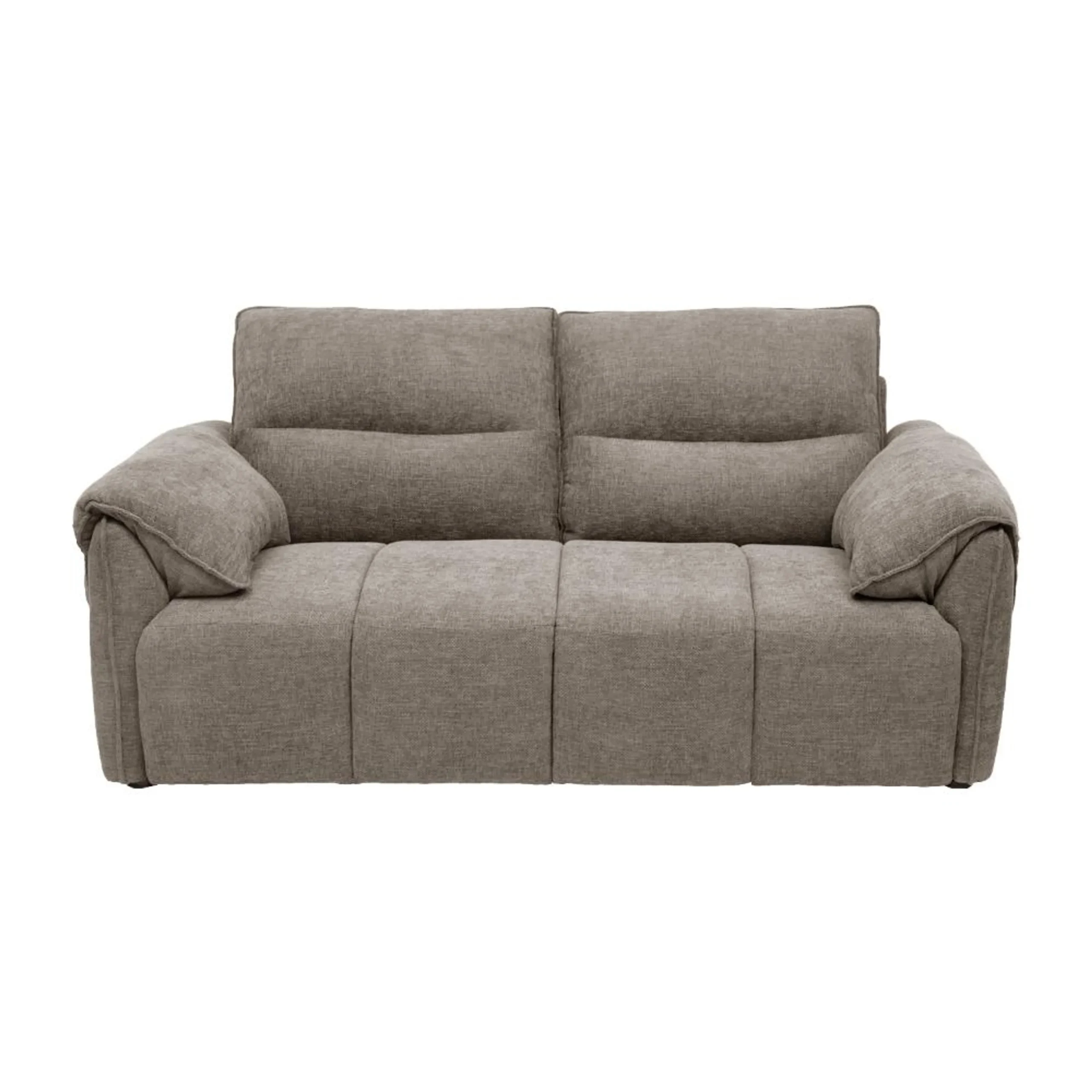 Buy Nova 2 Seater Sofa Light Grey fabric sofa with solid wood frame, nylon legs, and premium cushioning by Vassio
