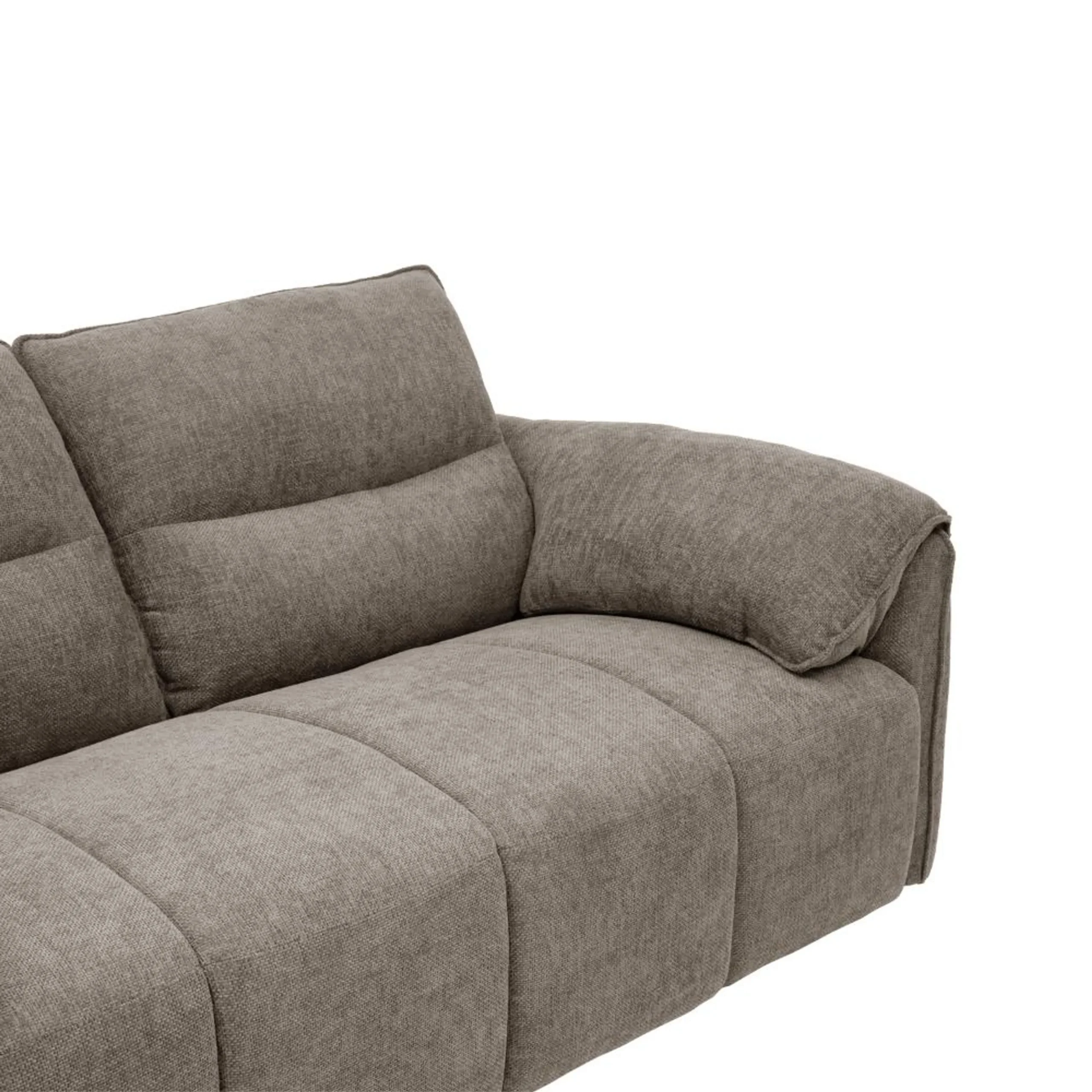 Buy Nova 2 Seater Sofa Light Grey fabric sofa with solid wood frame, nylon legs, and premium cushioning by Vassio