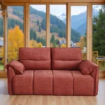 Buy Nova 2 Seater Sofa Maroon fabric sofa with solid wood frame, nylon legs, and premium cushioning by Vassio