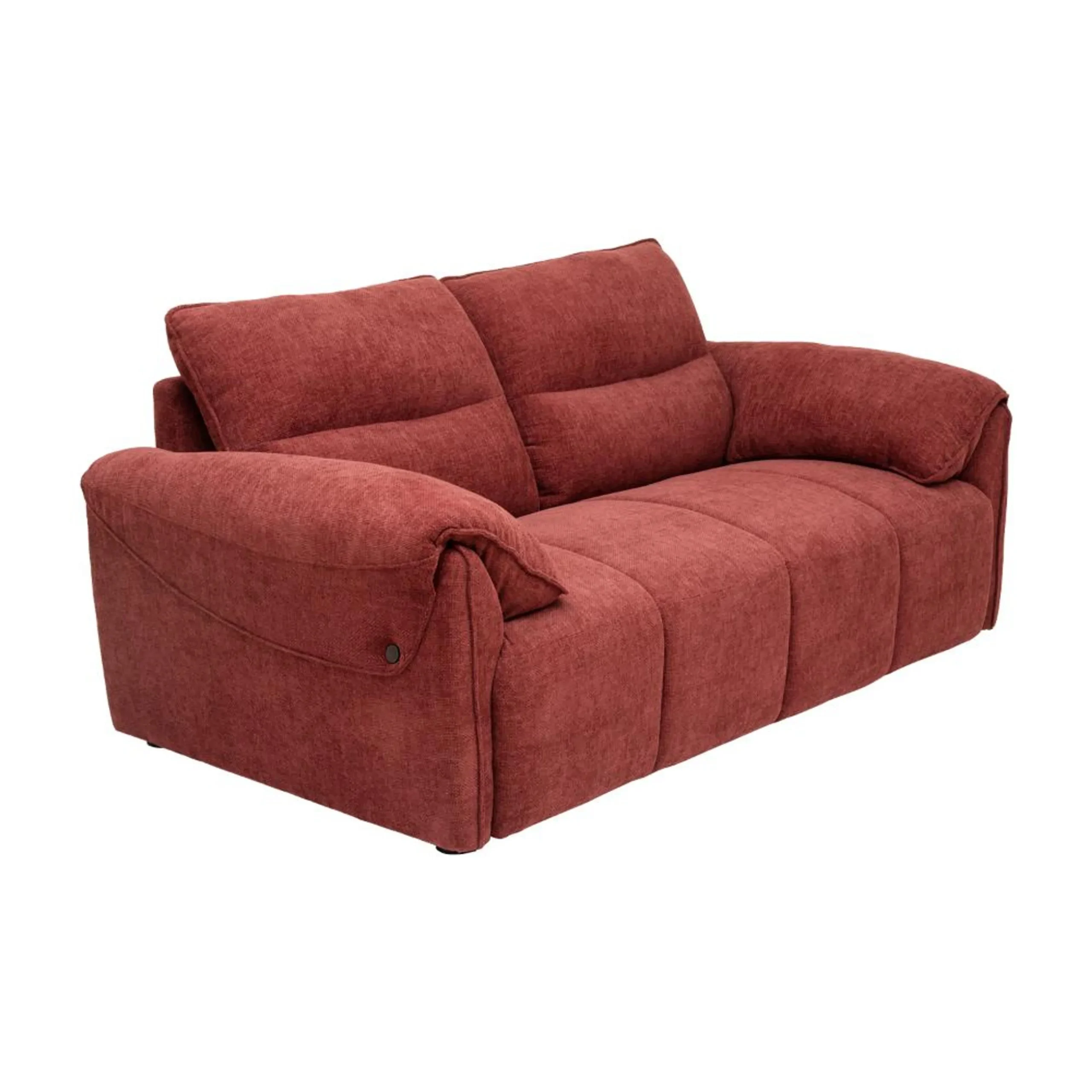 Buy Nova 2 Seater Sofa Maroon fabric sofa with solid wood frame, nylon legs, and premium cushioning by Vassio