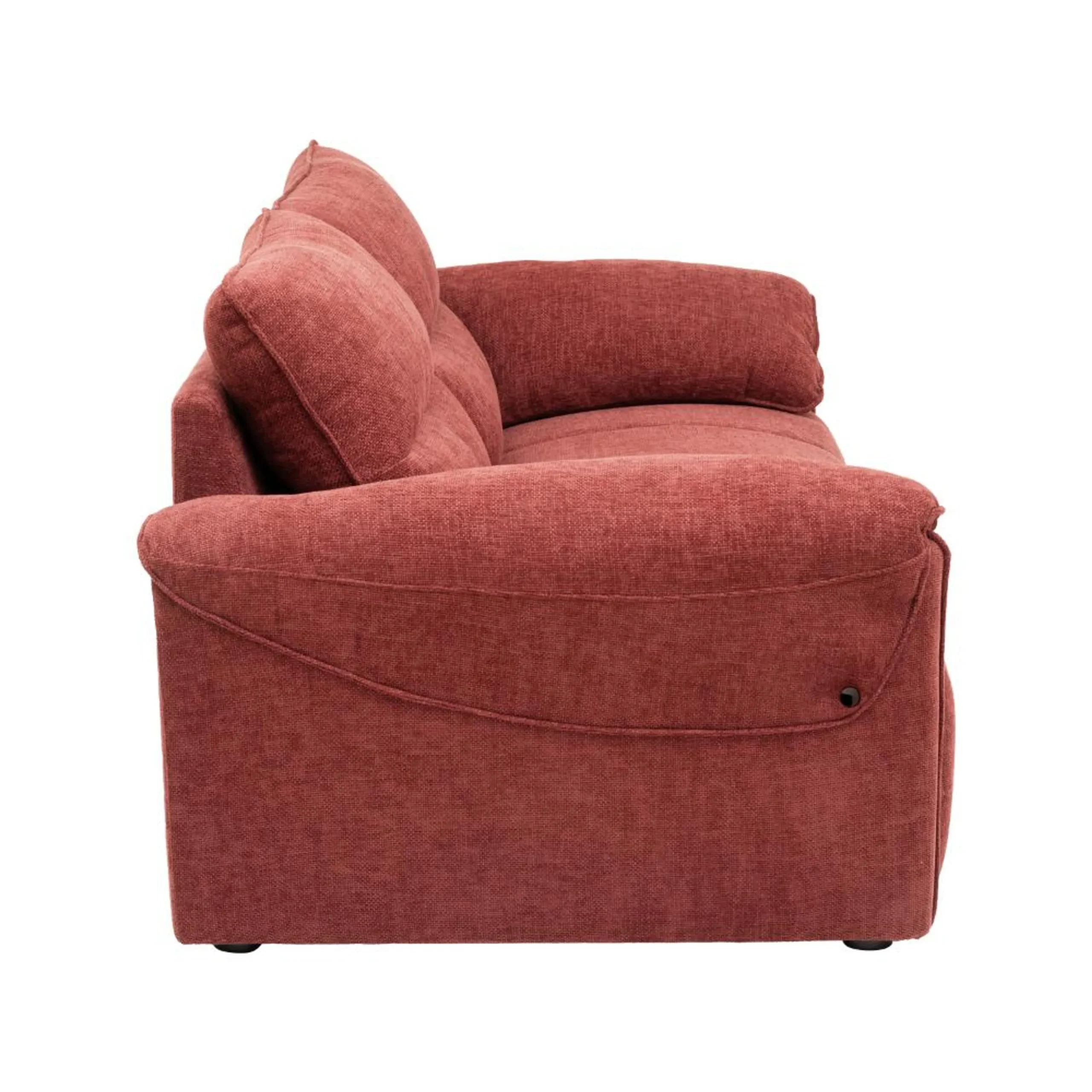 Buy Nova 2 Seater Sofa Maroon fabric sofa with solid wood frame, nylon legs, and premium cushioning by Vassio
