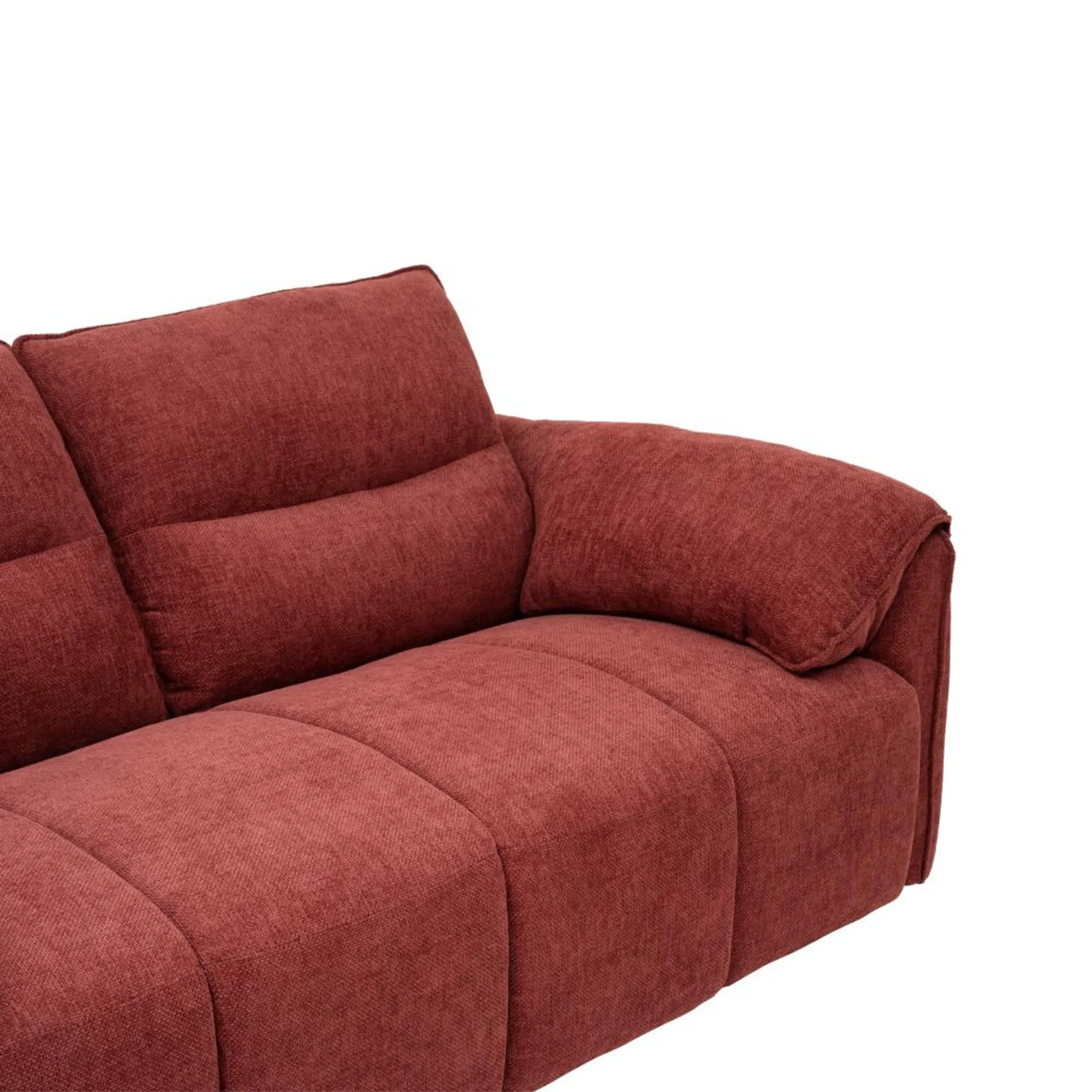 Buy Nova 2 Seater Sofa Maroon fabric sofa with solid wood frame, nylon legs, and premium cushioning by Vassio