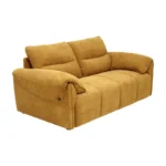 Buy Nova 2 Seater Sofa Yellow fabric sofa with solid wood frame, nylon legs, and premium cushioning by Vassio