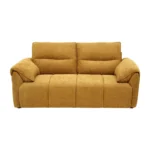 Buy Nova 2 Seater Sofa Yellow fabric sofa with solid wood frame, nylon legs, and premium cushioning by Vassio