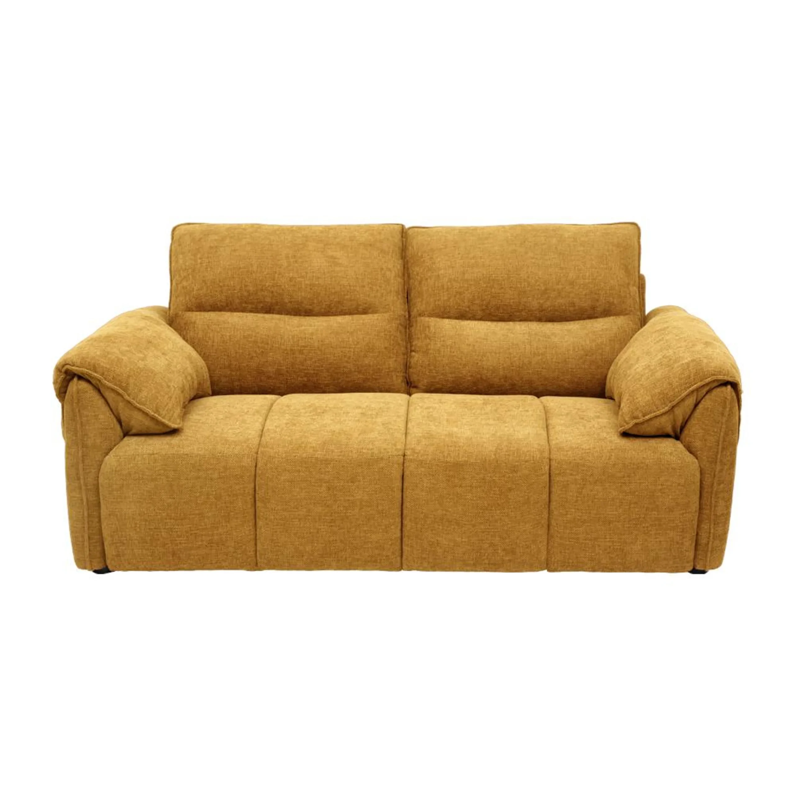 Buy Nova 2 Seater Sofa Yellow fabric sofa with solid wood frame, nylon legs, and premium cushioning by Vassio