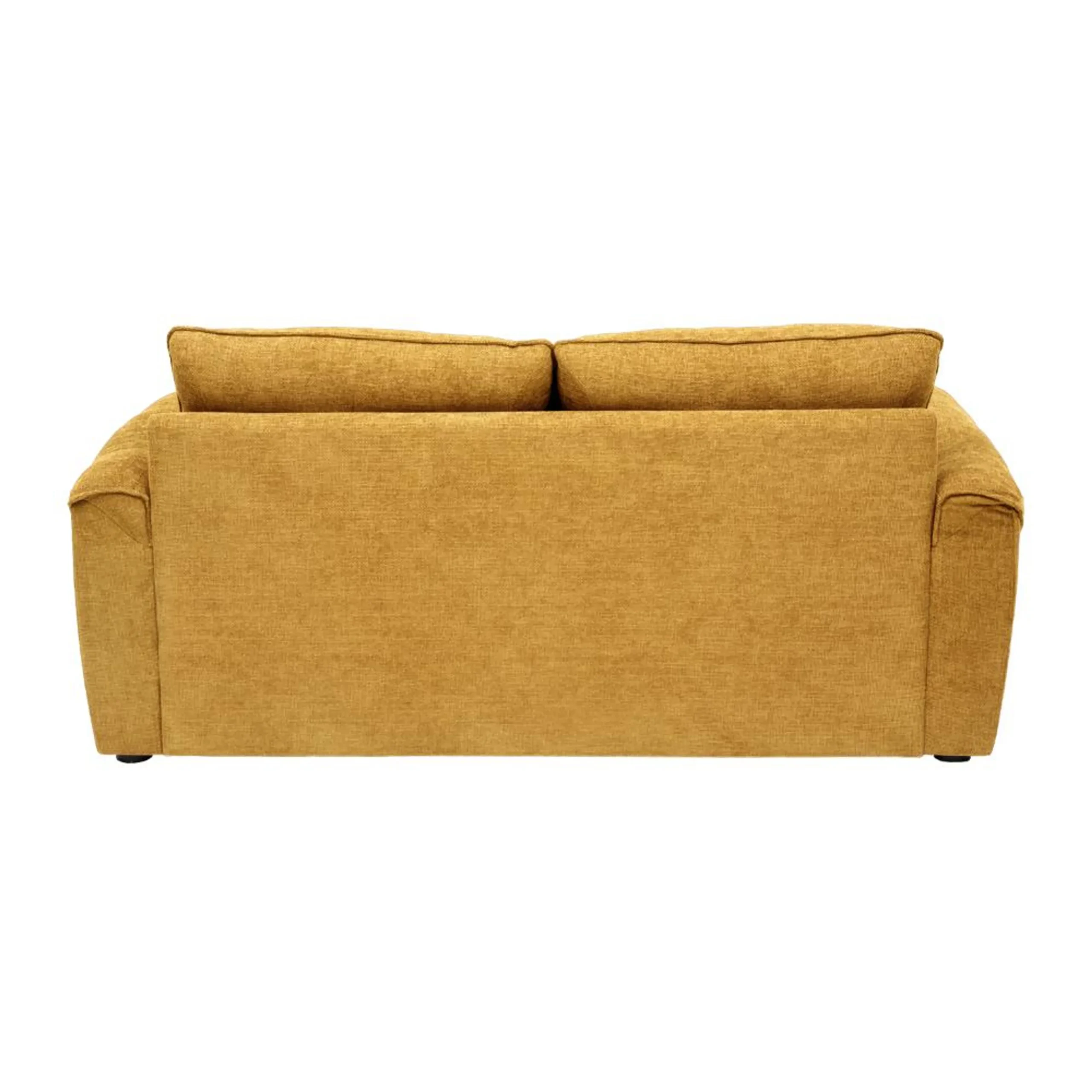 Buy Nova 2 Seater Sofa Yellow fabric sofa with solid wood frame, nylon legs, and premium cushioning by Vassio