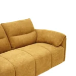 Buy Nova 2 Seater Sofa Yellow fabric sofa with solid wood frame, nylon legs, and premium cushioning by Vassio